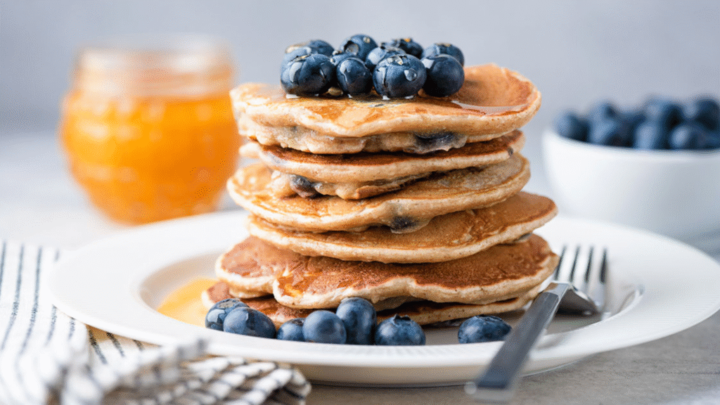Pancake senza zucchero ai mirtilli