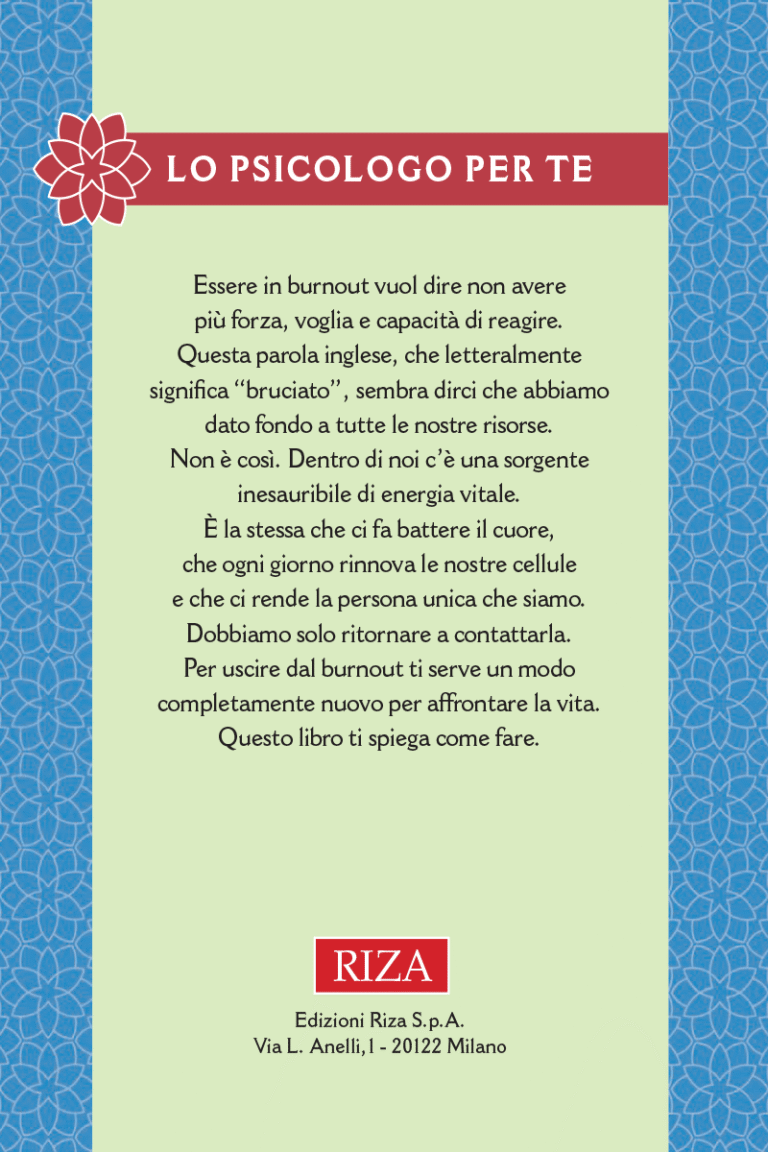 Burnout: ecco come uscirne (quarta) - Cartaceo